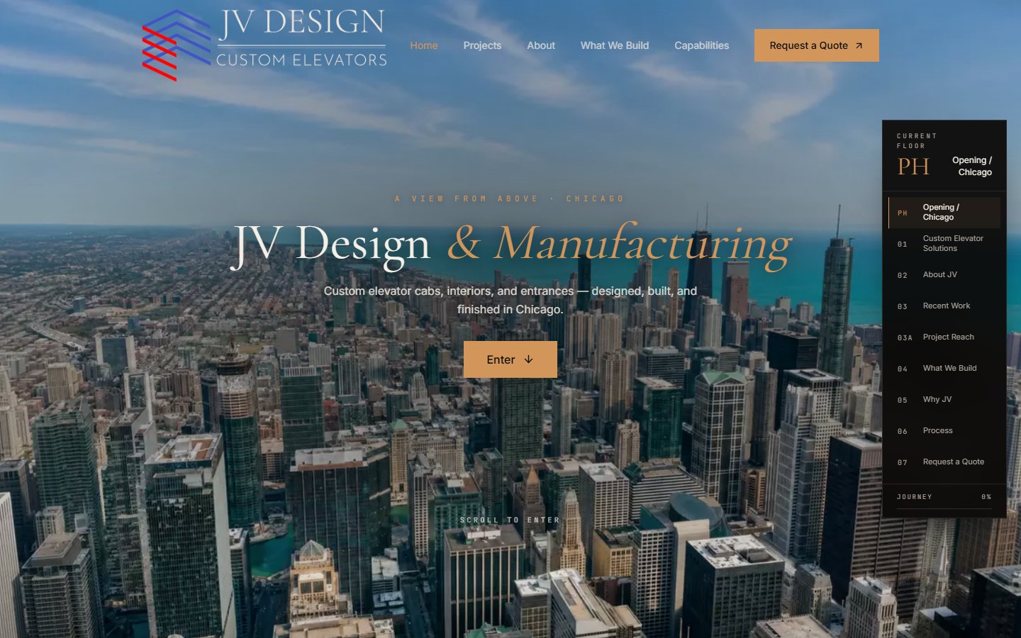JV Design MFG public website preview
